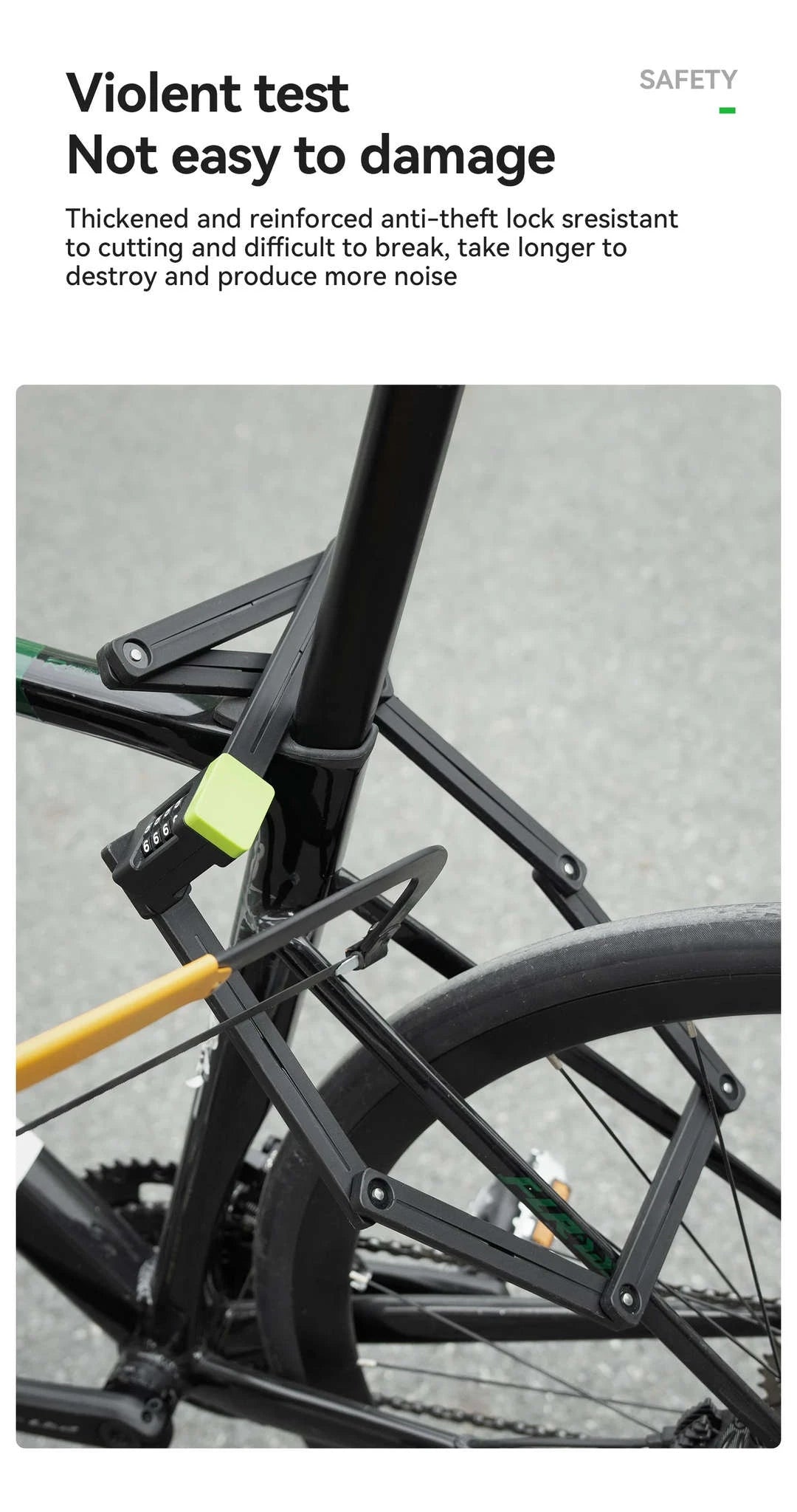 Folding Bike Combination Lock with Alloy Steel Body-32140006