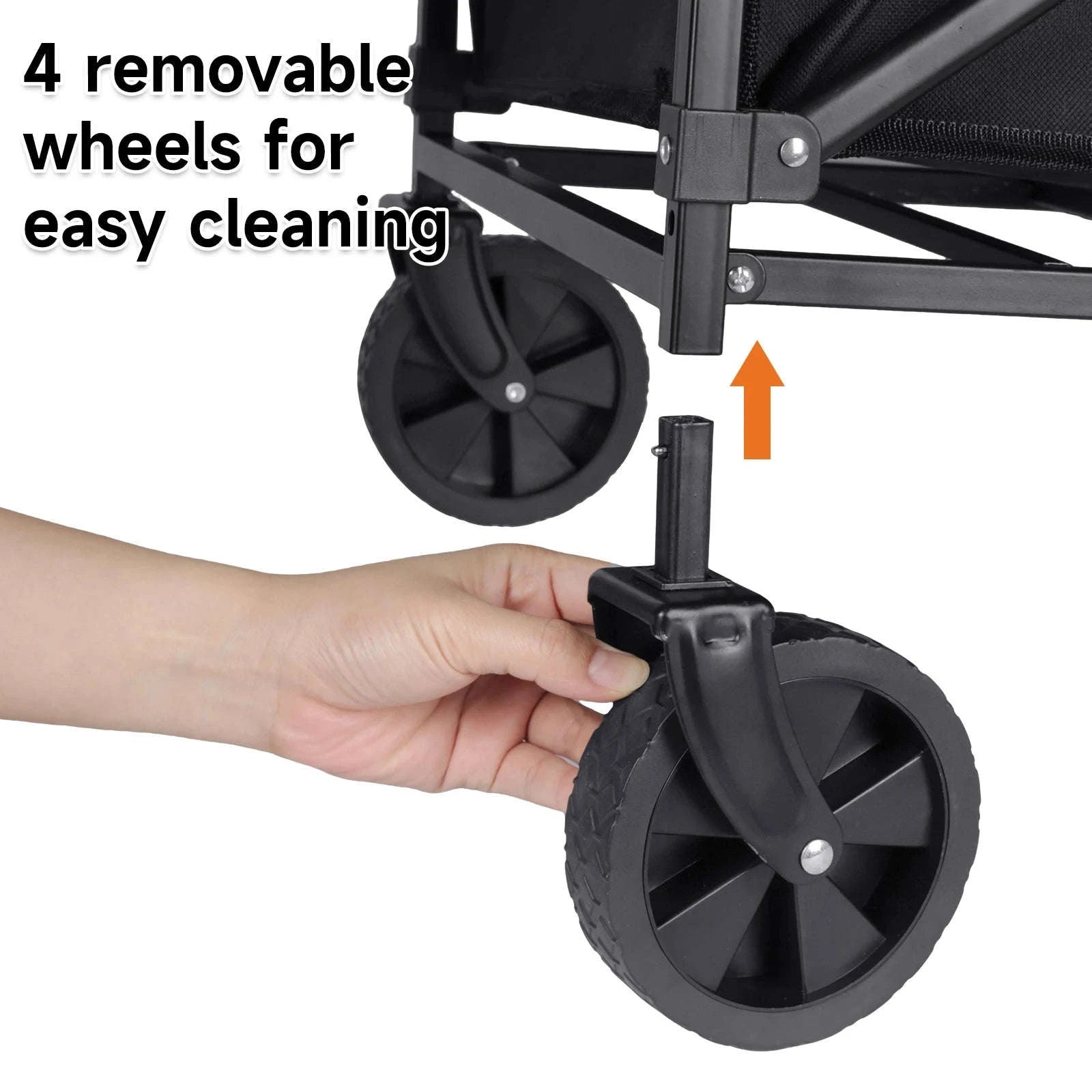 Folding Camping Cart with 100L/150L Capacity & All-Terrain Wheels-TypeA-Beige / france