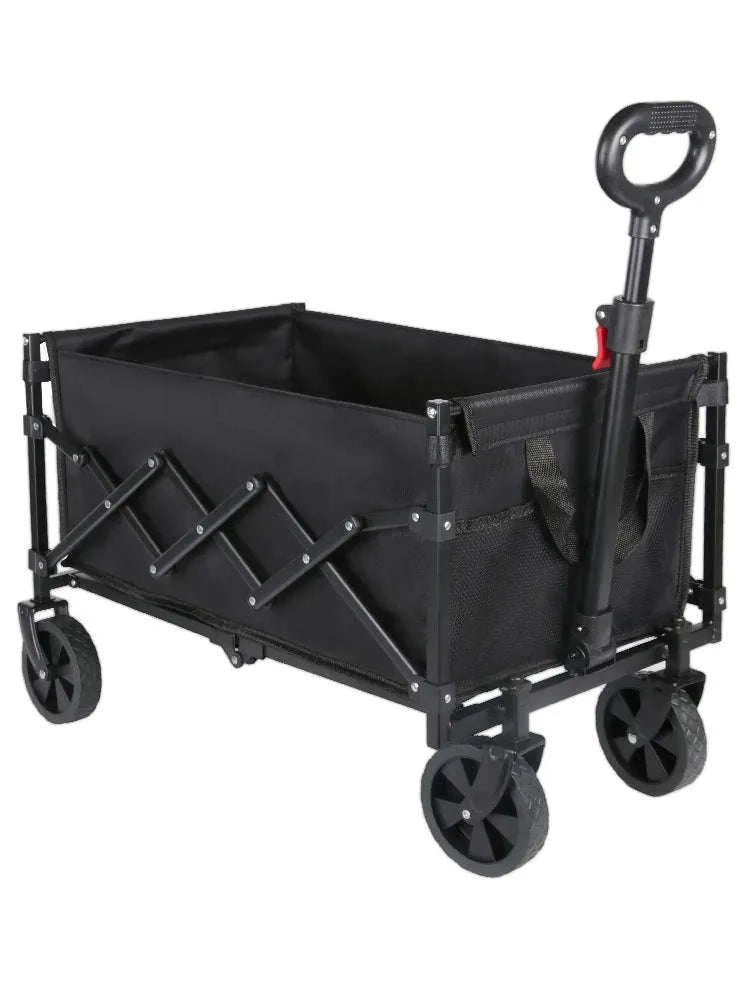Folding Camping Cart with 100L/150L Capacity & All-Terrain Wheels-TypeA-Beige / france