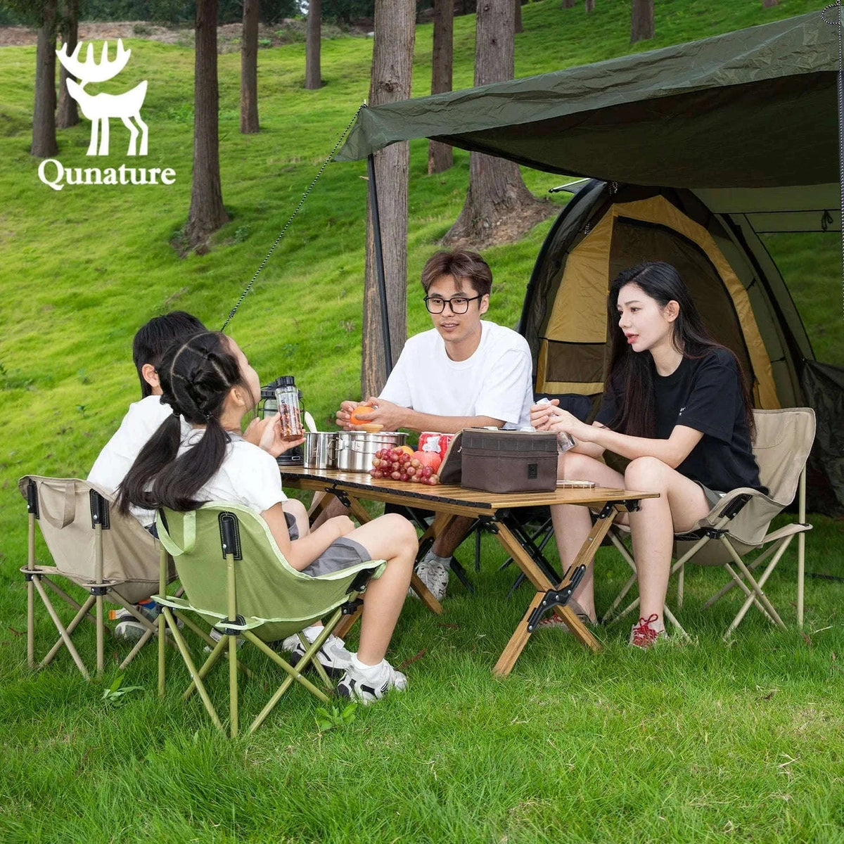 Folding Camping Chair Portable Steel Frame Picnic & Travel Seat-adult-A