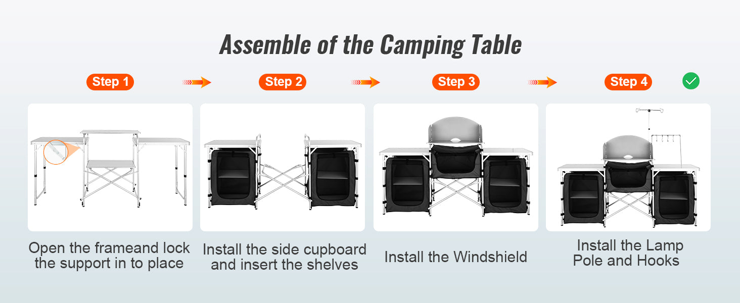 Table/étagère de camping SuccéBuy pliable pour cuisine : table de rangement de cuisson, support en aluminium en forme d’X pour barbecue, pique-nique et jardin