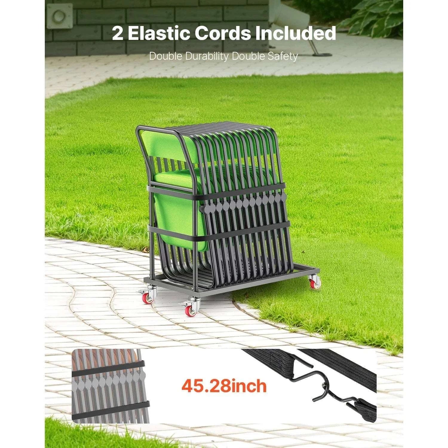 Folding Chair Cart with Wheels – Holds 25 Chairs, 300LB Capacity-300 lbs / CZECH REPUBLIC