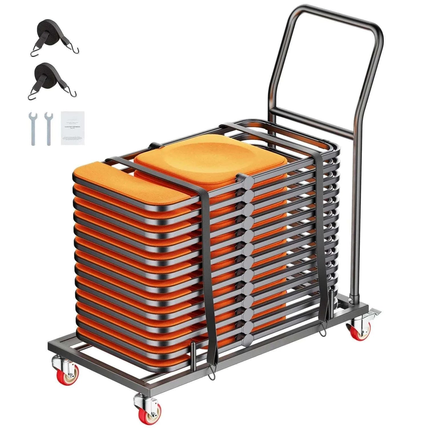 Folding Chair Rack Cart Holds 25 Chairs 300LB Capacity Dolly-300LBS / france