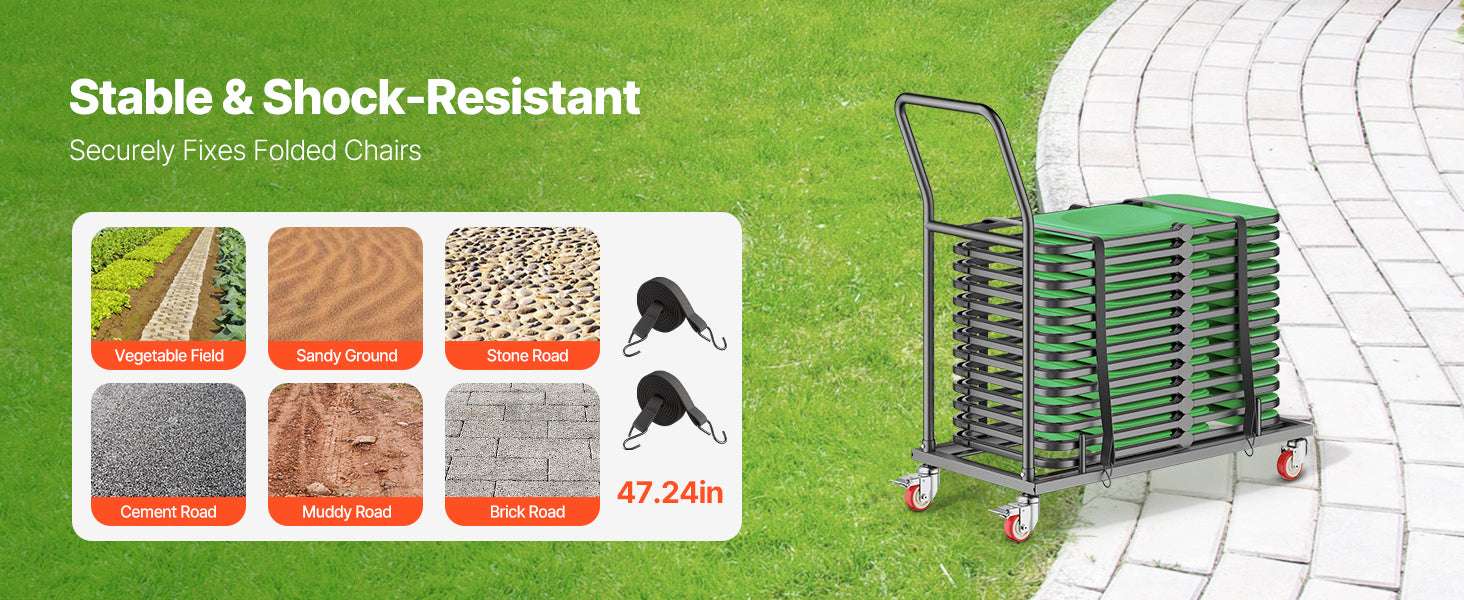 Folding Chair Rack Cart Holds 25 Chairs 300LB Capacity Dolly-300LBS / france
