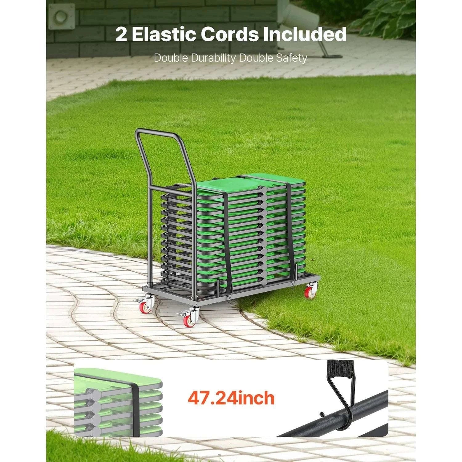 Folding Chair Rack Cart Holds 25 Chairs 300LB Capacity Dolly-300LBS / france