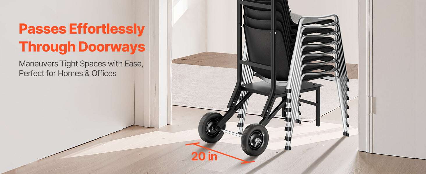 Folding Chair Storage Cart with Wheels Holds 10 Chairs, 150LB Capacity-150LBS / spain