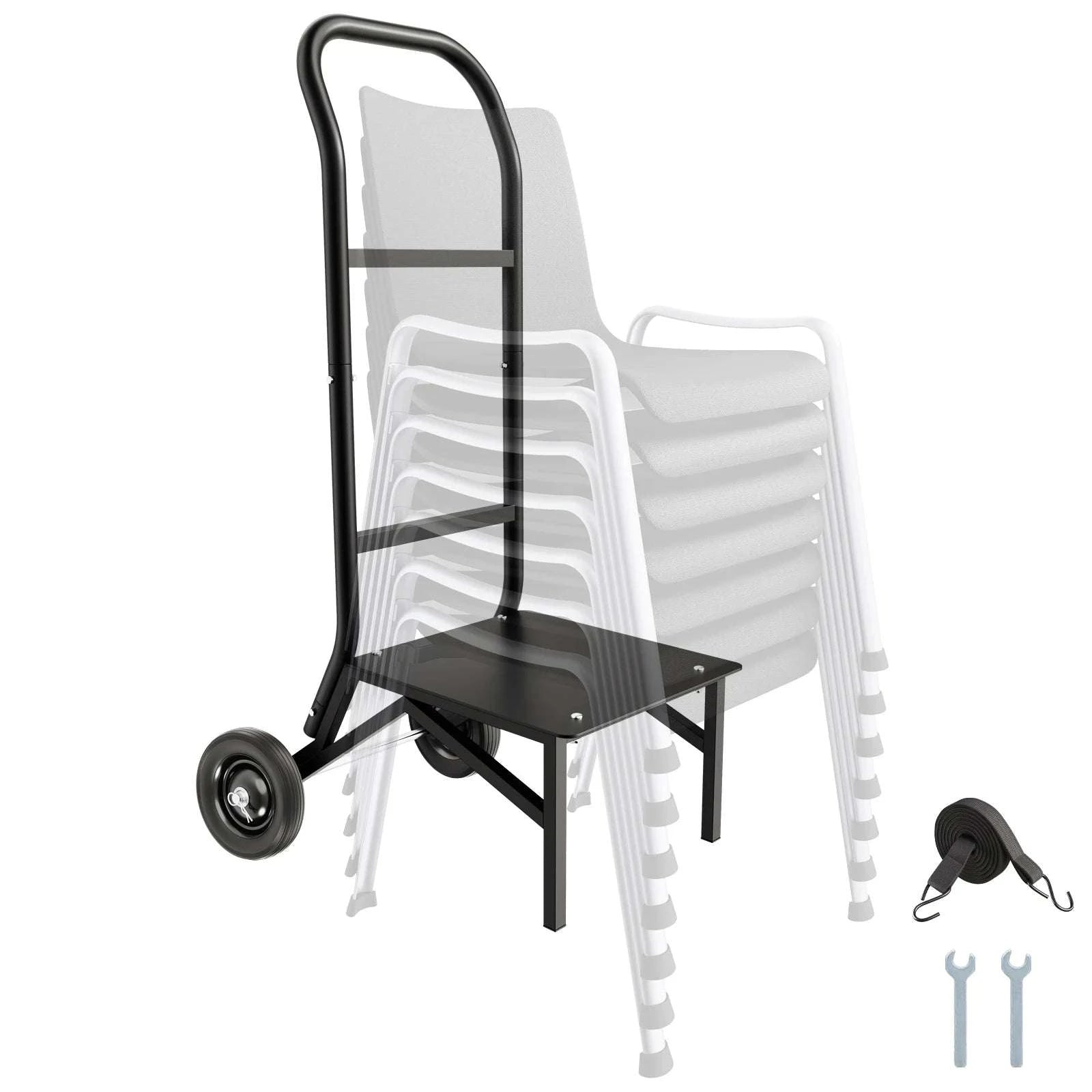 Folding Chair Storage Cart with Wheels Holds 10 Chairs, 150LB Capacity-150LBS / spain