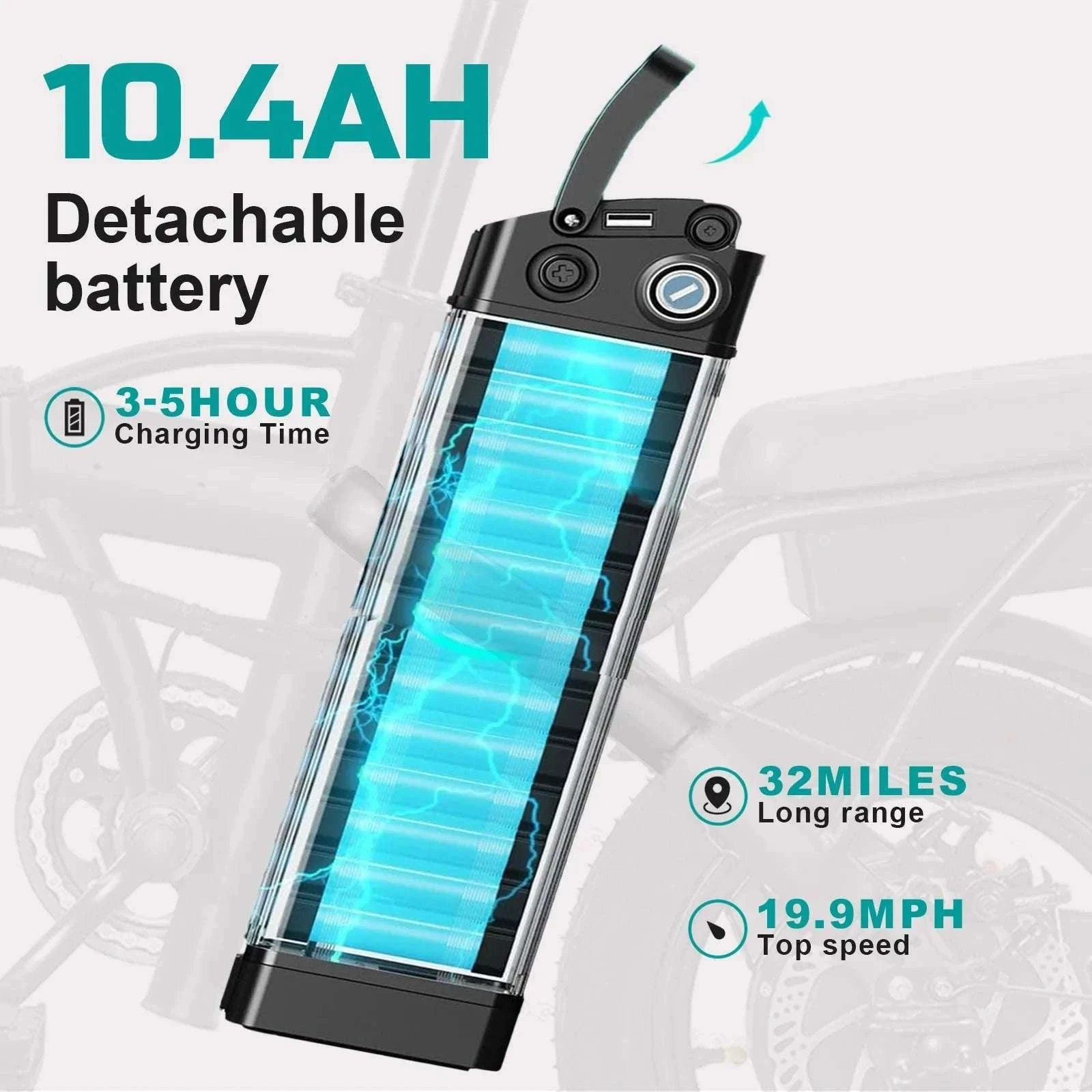 Folding Electric Bike 20MPH 560W Motor 48V Battery 32 Mile Range-Black / 48cm(165cm-170cm) / United States