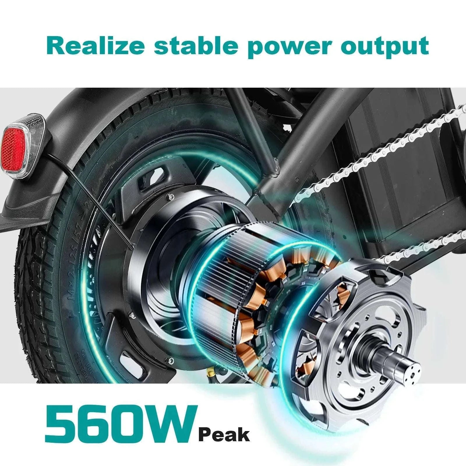 Folding Electric Bike 20MPH 560W Motor 48V Battery 32 Mile Range-Black / 48cm(165cm-170cm) / United States