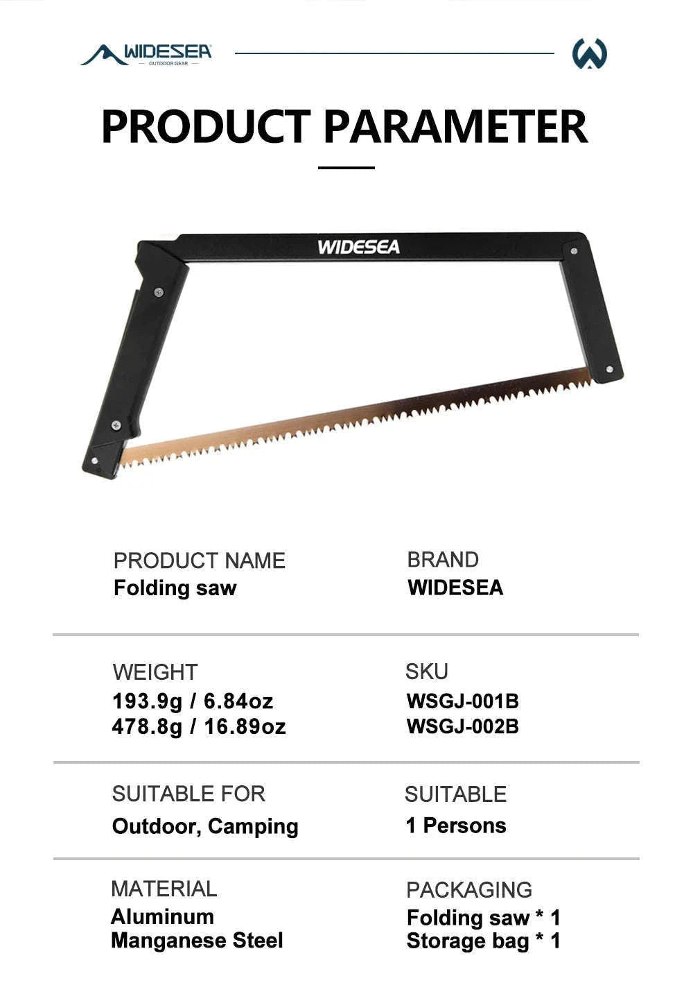 Folding Hand Saw for Camping and Tree Pruning-WSGJ-002B