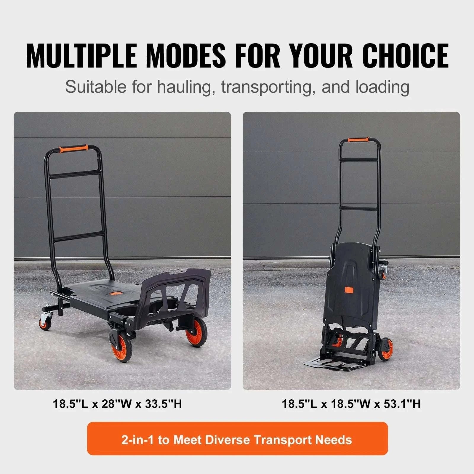 Folding Hand Truck 300 lbs 2-in-1 Aluminum Platform Cart-300 lbs / spain