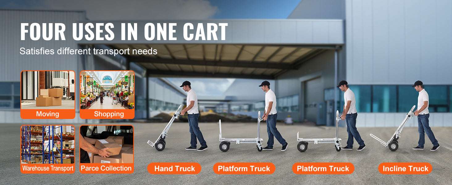 Folding Hand Truck 800 lb Convertible Dolly Cart for Heavy Moving-800lbs / CZECH REPUBLIC