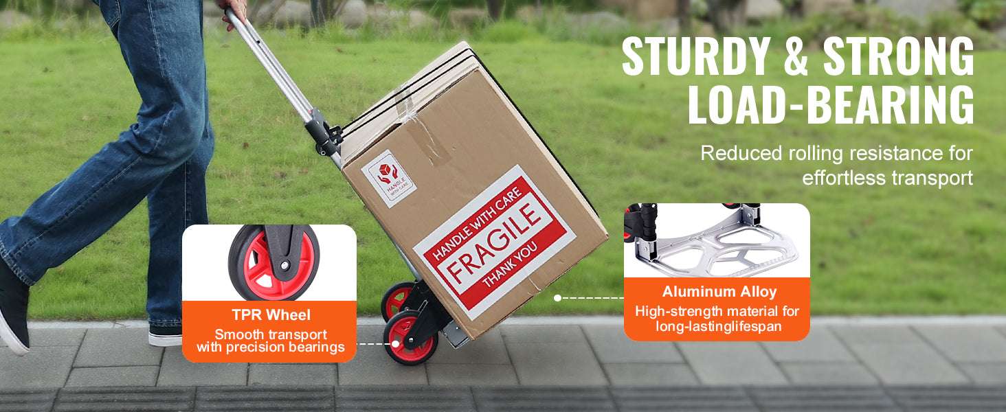 Folding Hand Truck Dolly 176 lb Aluminum Cart with Telescoping Handle-176 lbs / United States