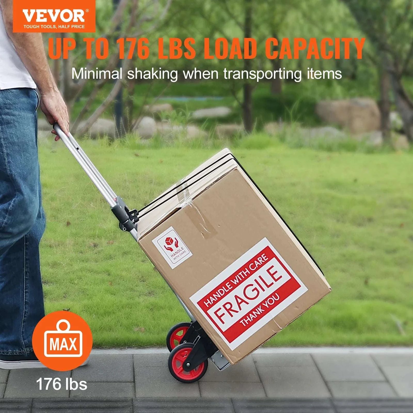 Folding Hand Truck Dolly 176 lbs Aluminum Stair Climbing Cart-176 lbs / Australia
