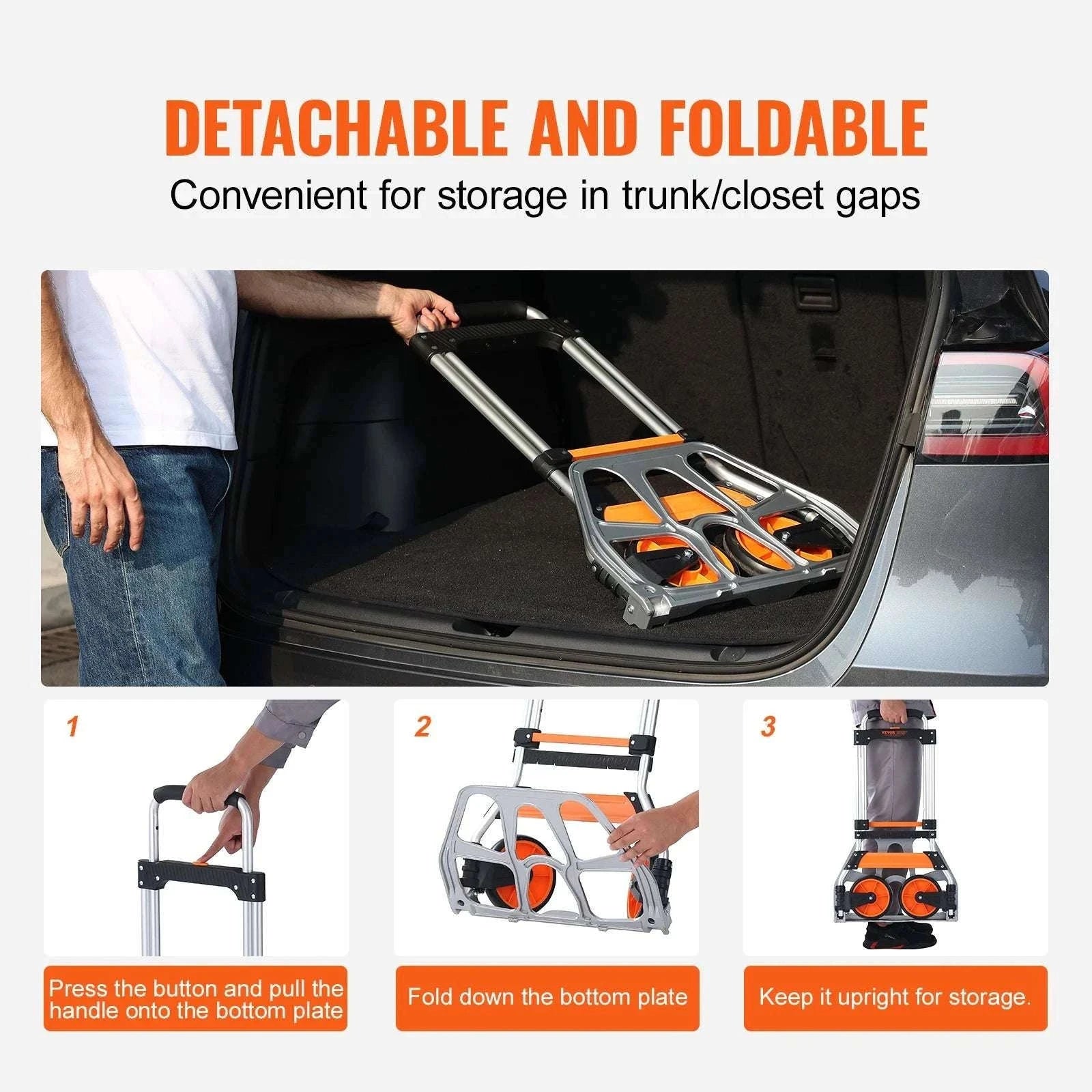 Folding Hand Truck Dolly with Telescoping Handle & 309 lb Capacity-309 lbs / spain