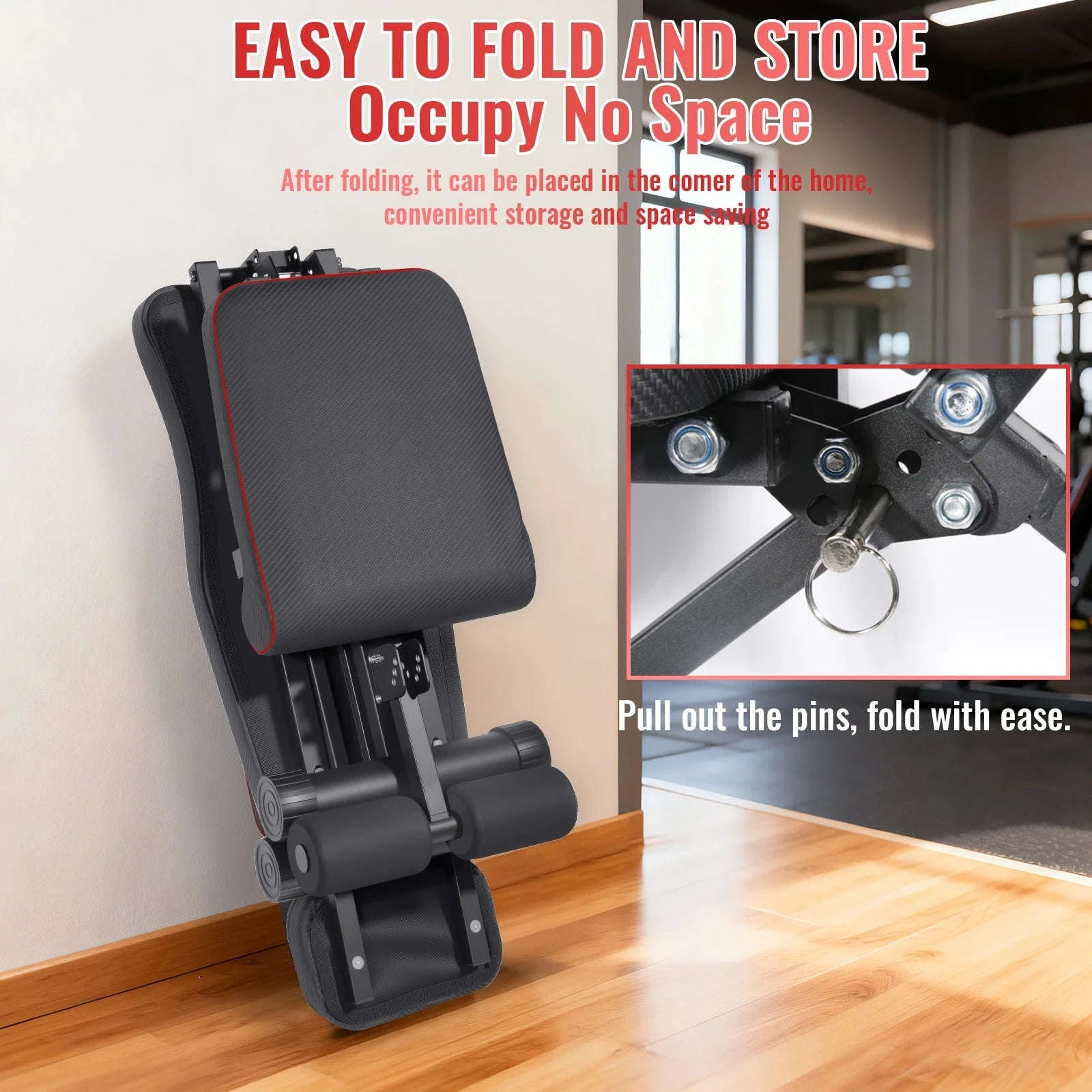 Folding Home Gym Bench with 7 Adjustable Back Levels-1PC / france