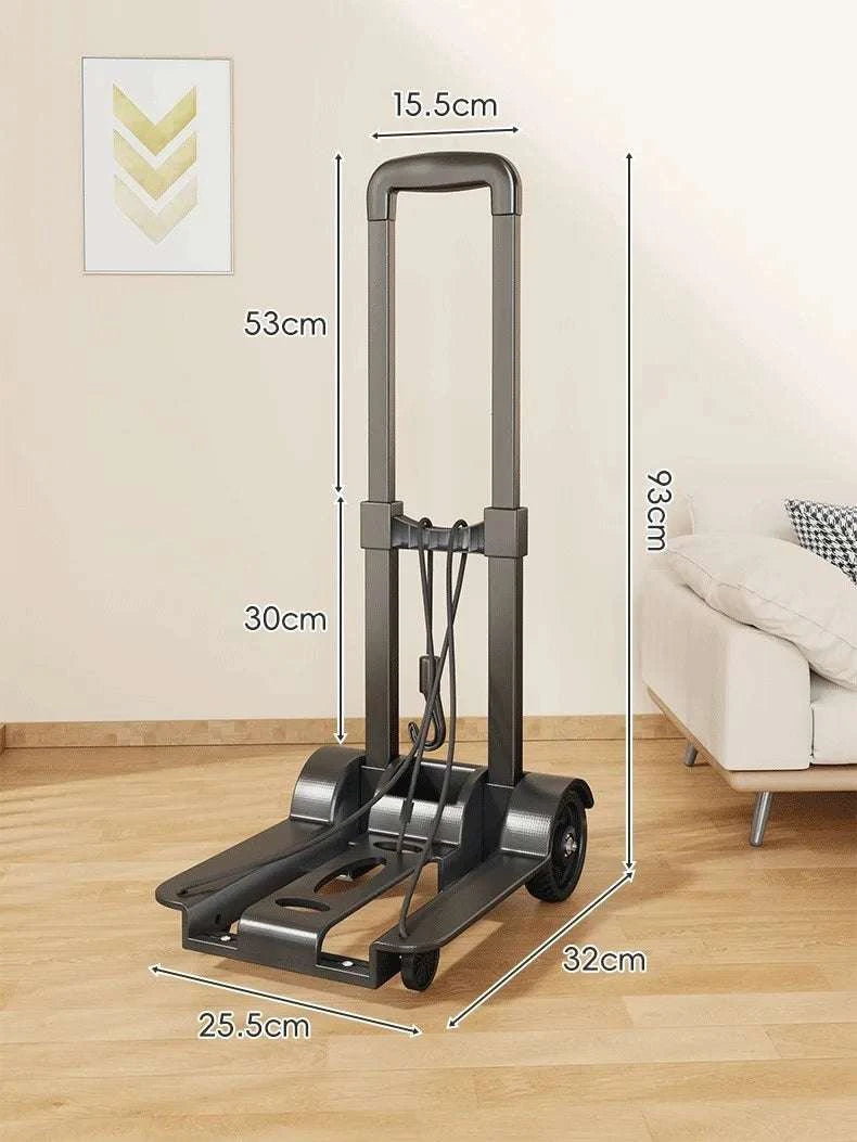 Folding Luggage Trolley Cart for Travel, Shopping & Home Use-two rounds