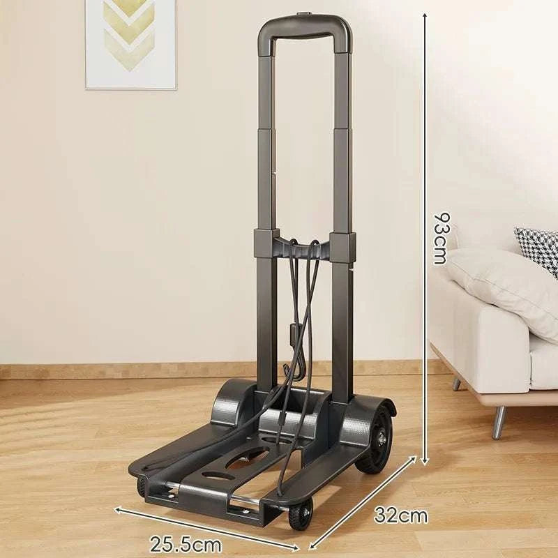 Folding Luggage Trolley Cart for Travel, Shopping & Home Use-two rounds