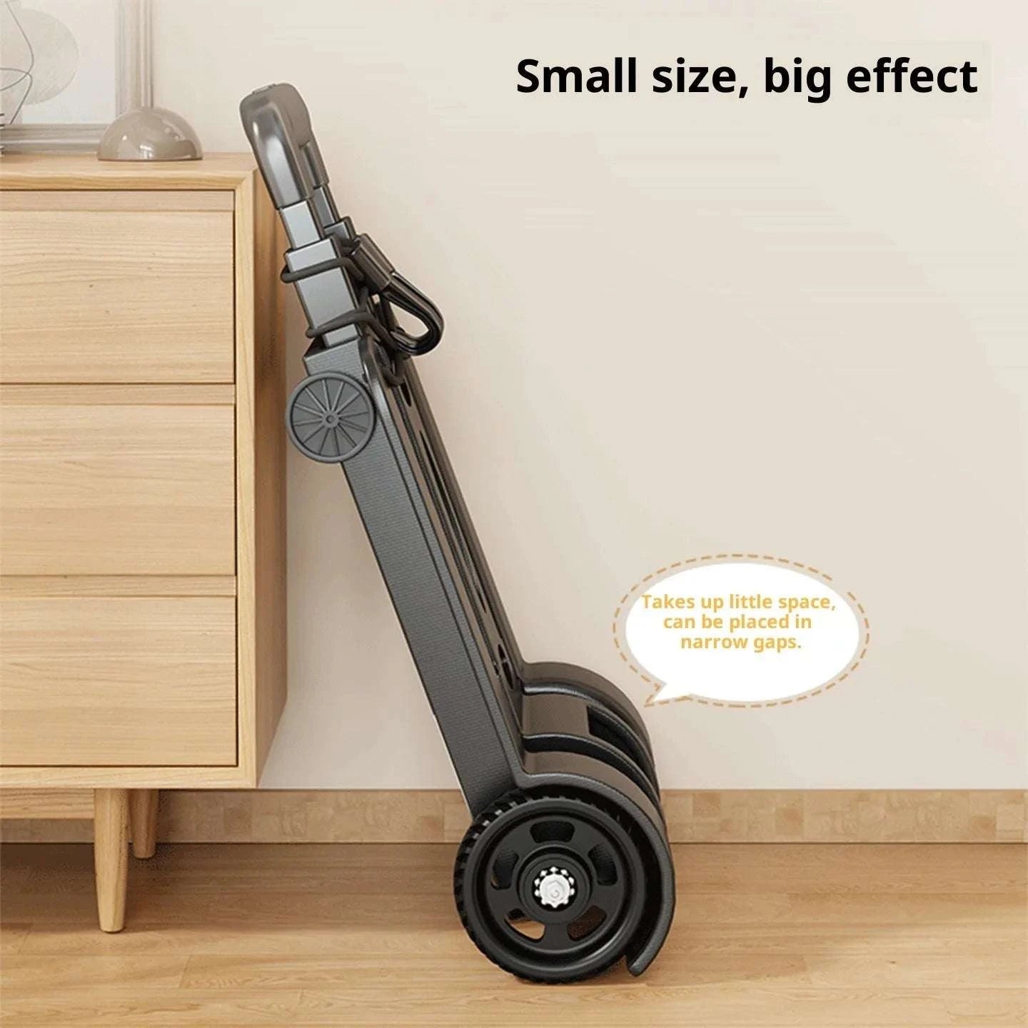 Folding Luggage Trolley Cart for Travel, Shopping & Home Use-two rounds