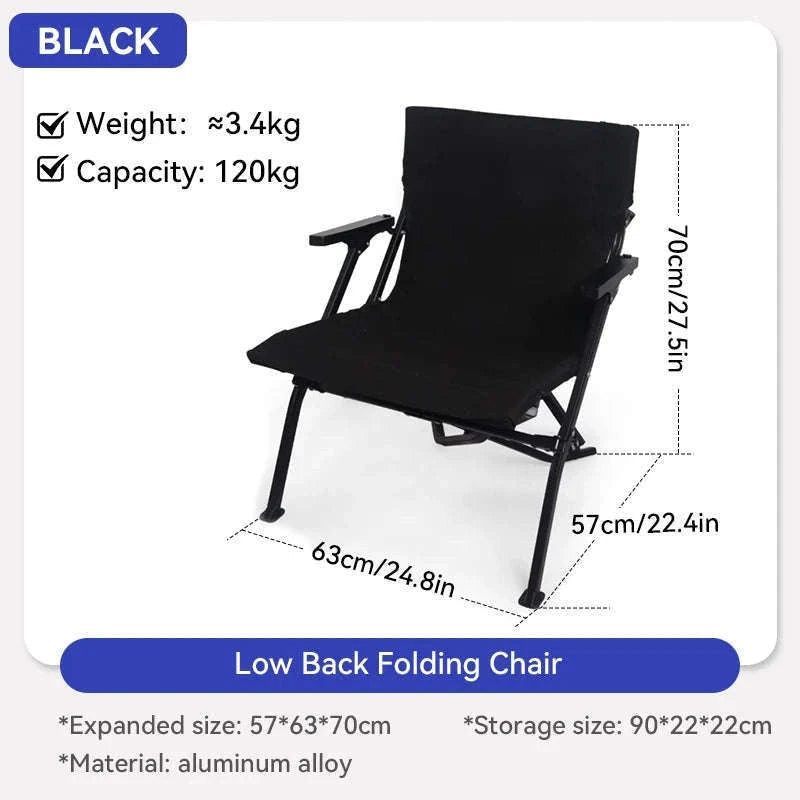 Folding Outdoor Chair with High Back and Handrails-High Back
