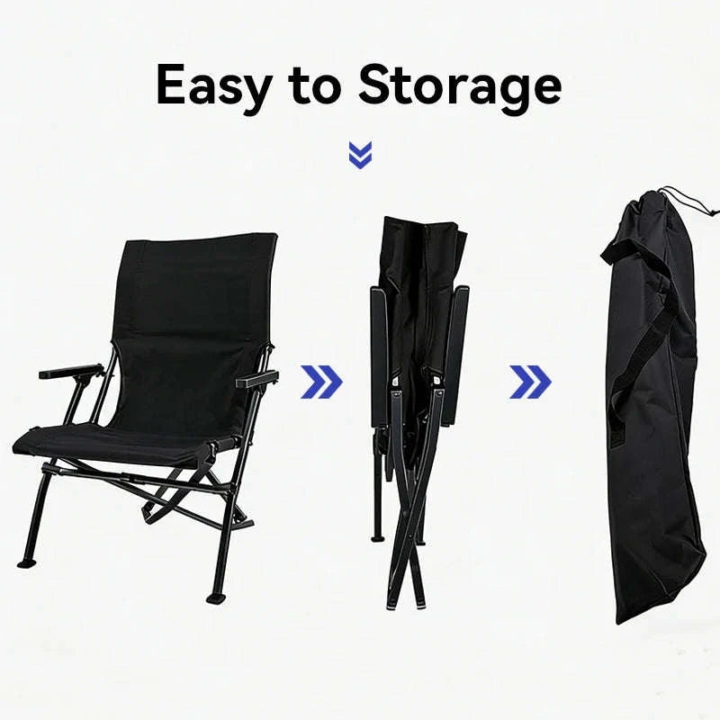 Folding Outdoor Chair with High Back and Handrails-High Back