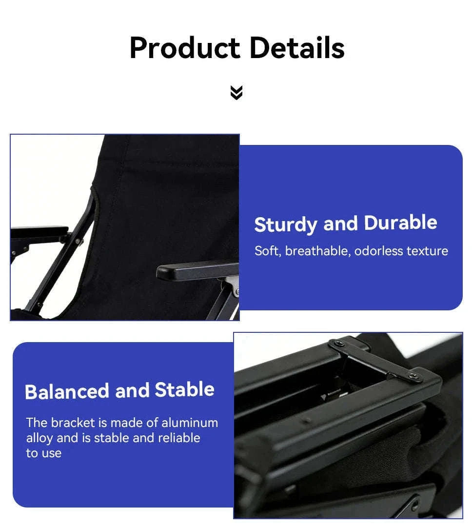 Folding Outdoor Chair with High Back and Handrails-High Back