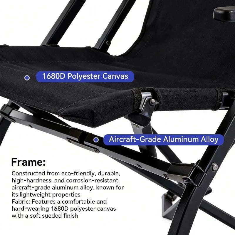 Folding Outdoor Chair with High Back and Handrails-High Back