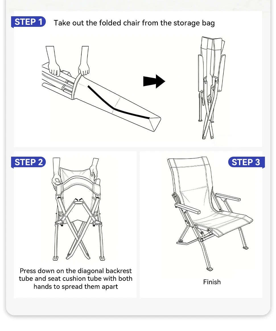 Folding Outdoor Chair with High Back and Handrails-High Back