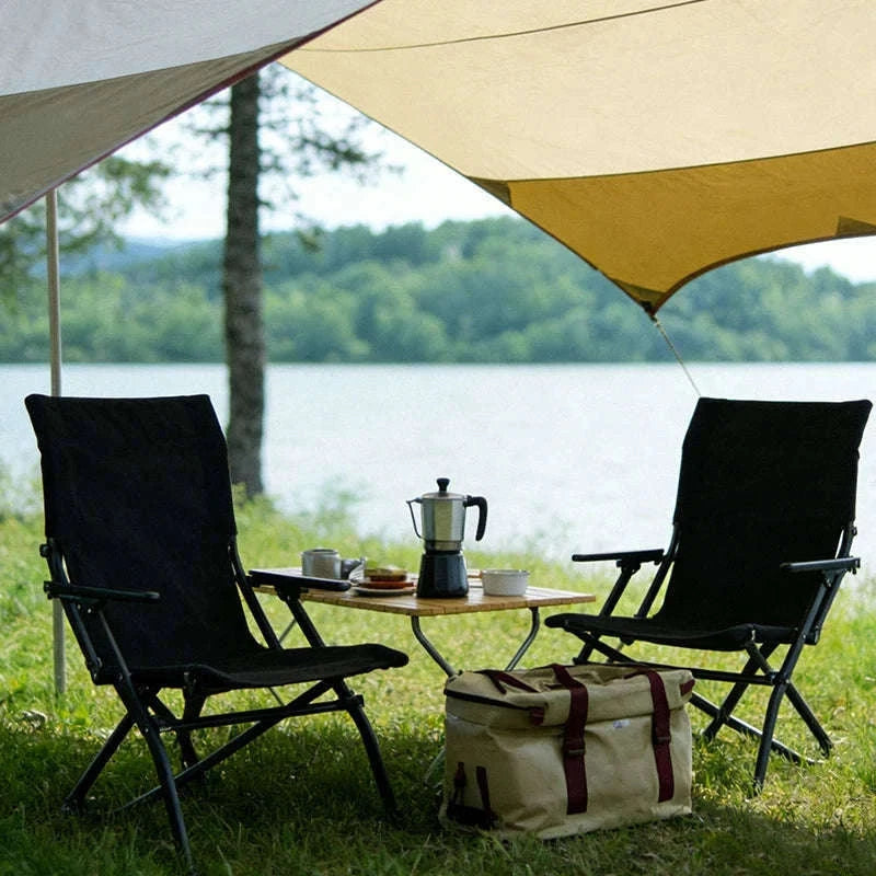 Folding Outdoor Chair with High Back and Handrails-High Back