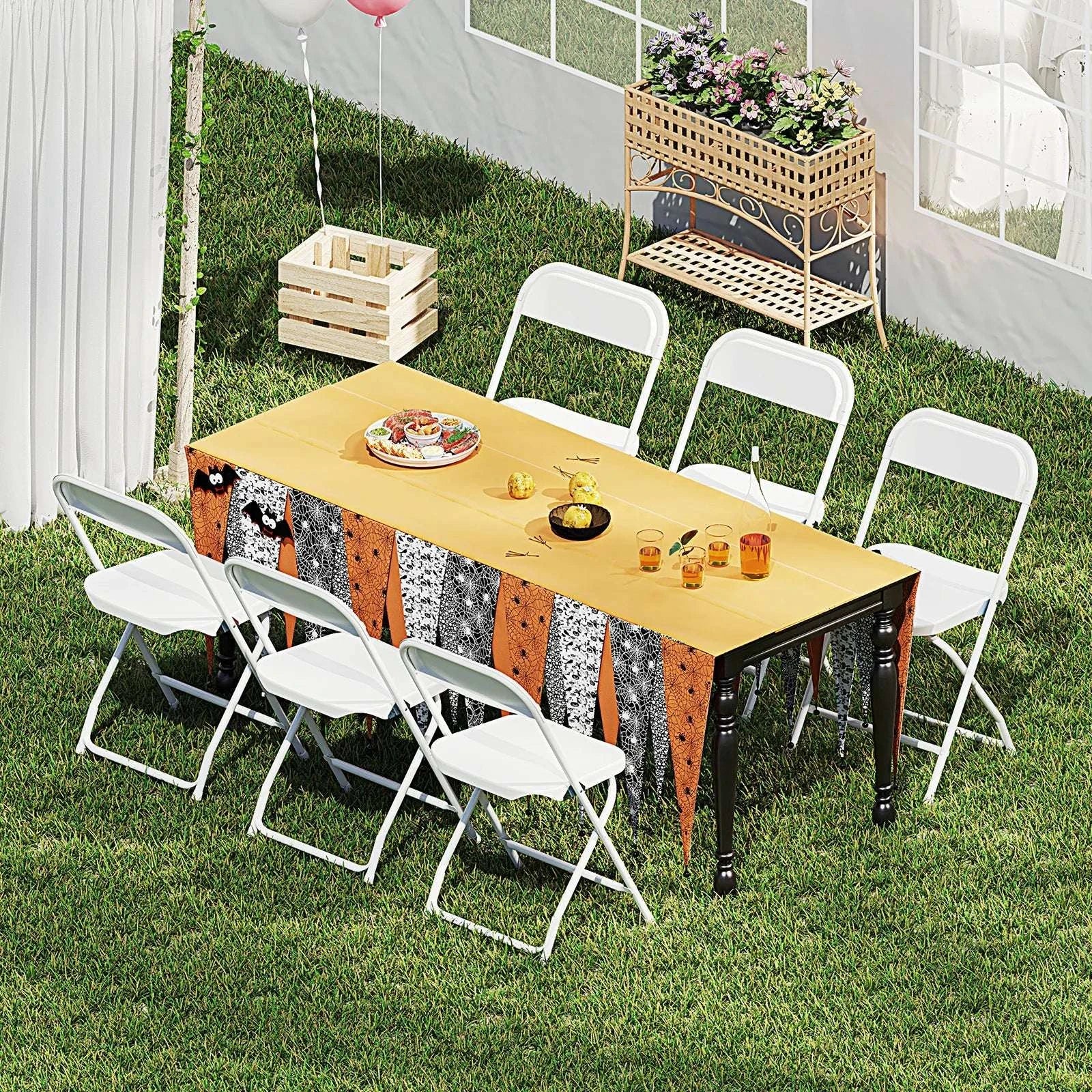 Folding Padded Chair Set with PU Leather Seat, 330LB Capacity-6 Pack Black / United States