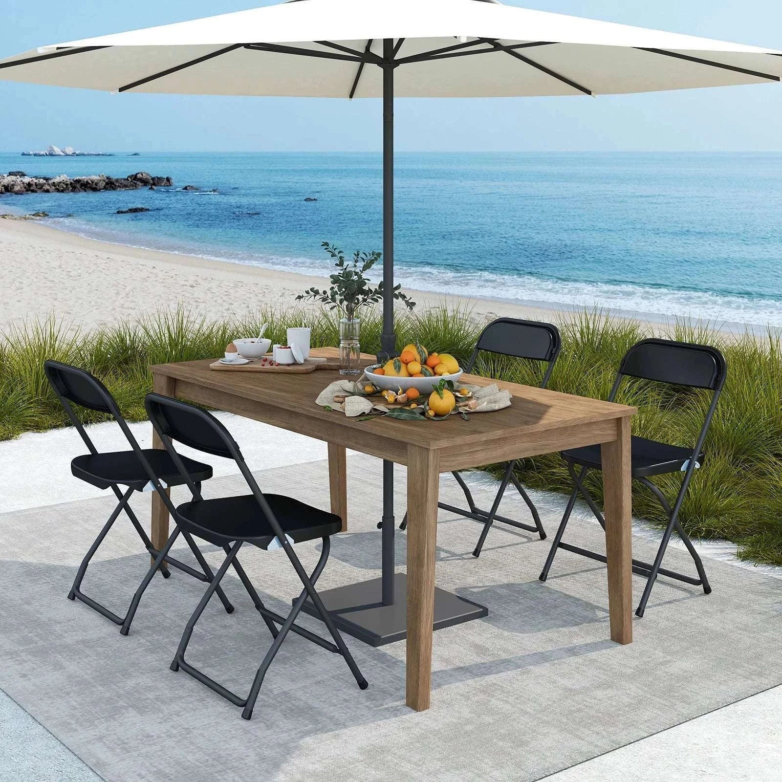 Folding Padded Chairs with Metal Frame – 330LB Capacity Set-6 Pack White / United States