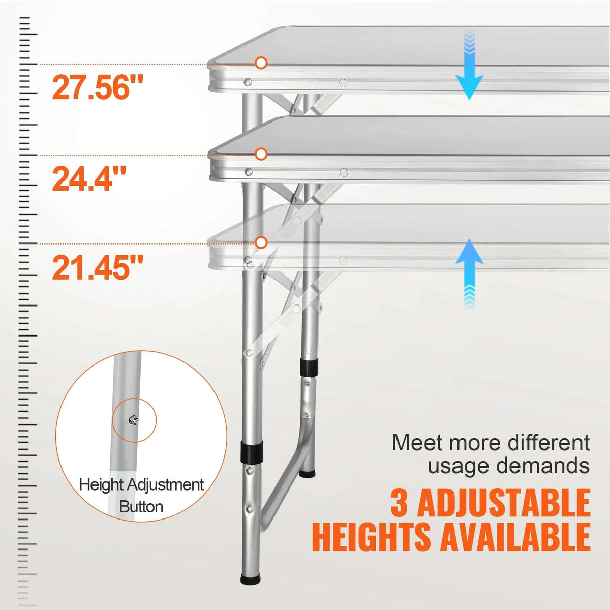 Folding Picnic Table with Storage Bag and Adjustable Height-Germany