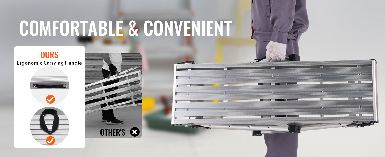 Folding Work Platform Ladder with Non-Slip Feet, 330–660 lbs Capacity