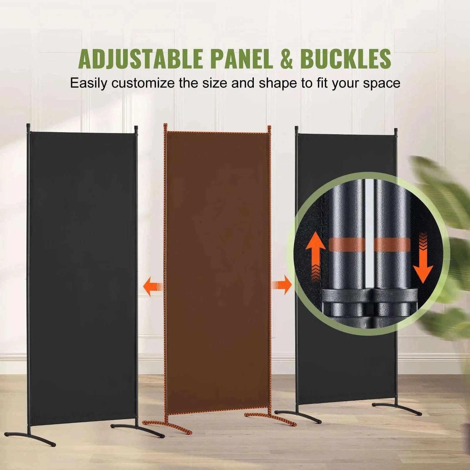 Folding Room Divider Privacy Screen with Wheels-Single Panel Brown / france