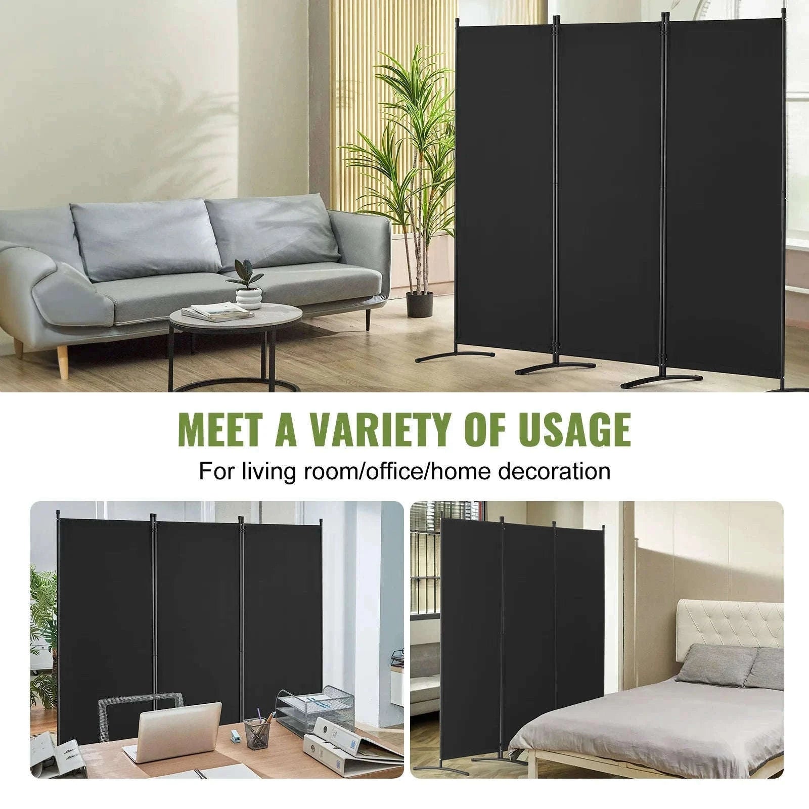 Folding Room Divider Privacy Screen with Wheels-Single Panel Brown / france