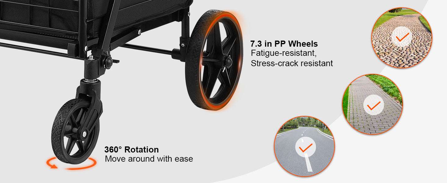 Folding Shopping Cart with Waterproof Liner & 330LB Capacity-106LBS / spain