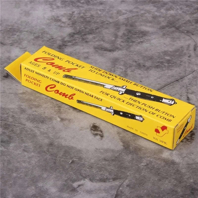 Folding Spring Comb for Hair, Beard & Moustache-SZ-02-Yellow