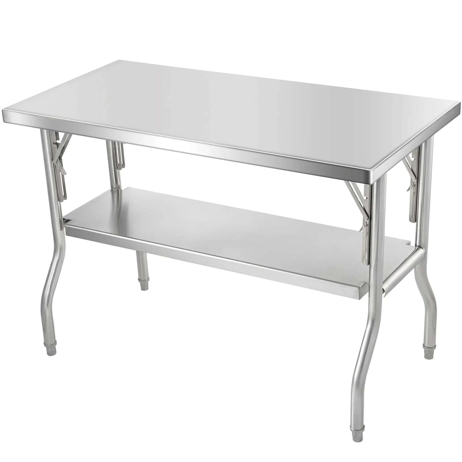 Folding Stainless Steel Work Table with Undershelf 48x24 Inch-24x48inch / france