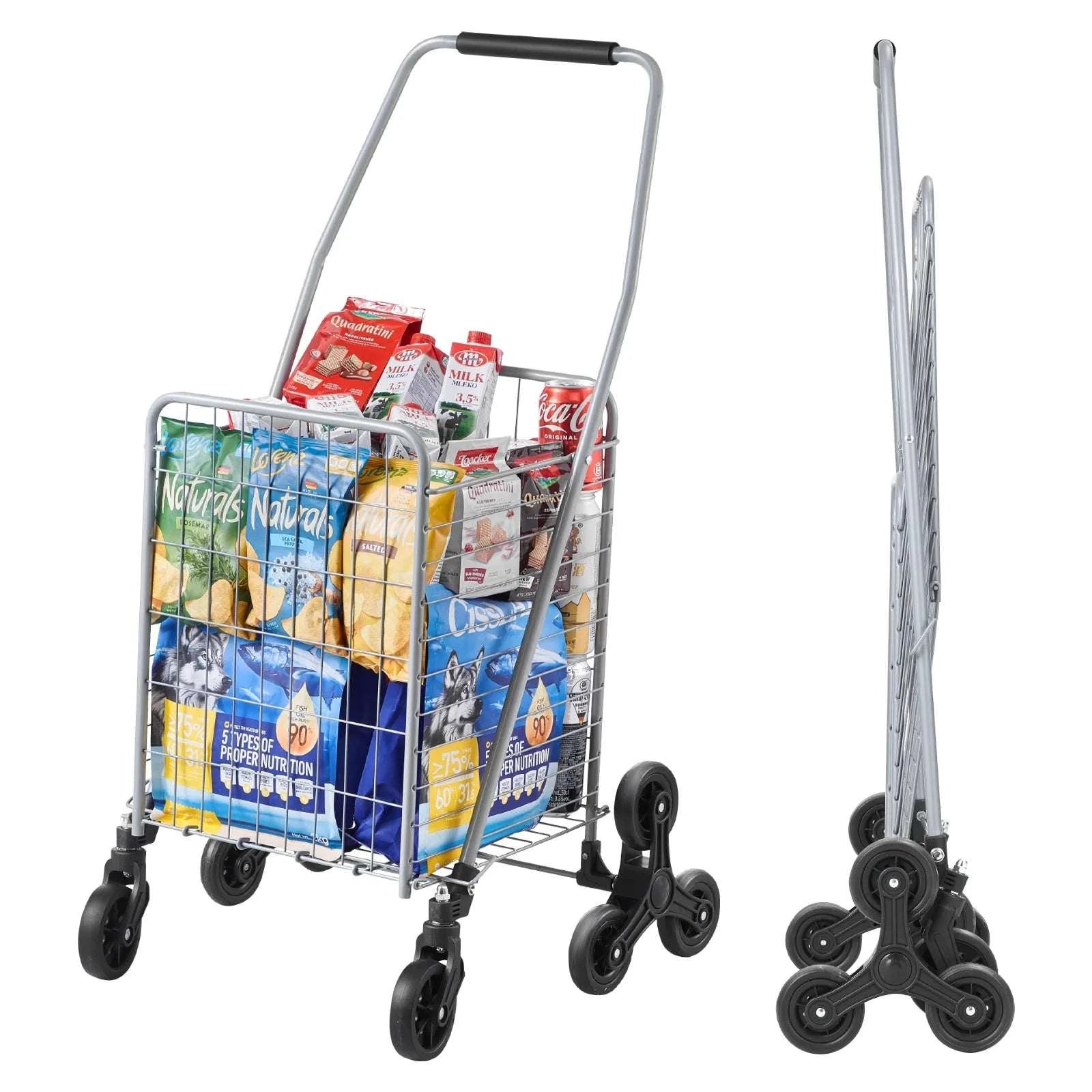 Folding Stair Climbing Cart with Wheels, 88lb Capacity Utility Trolley-88lbs / United States