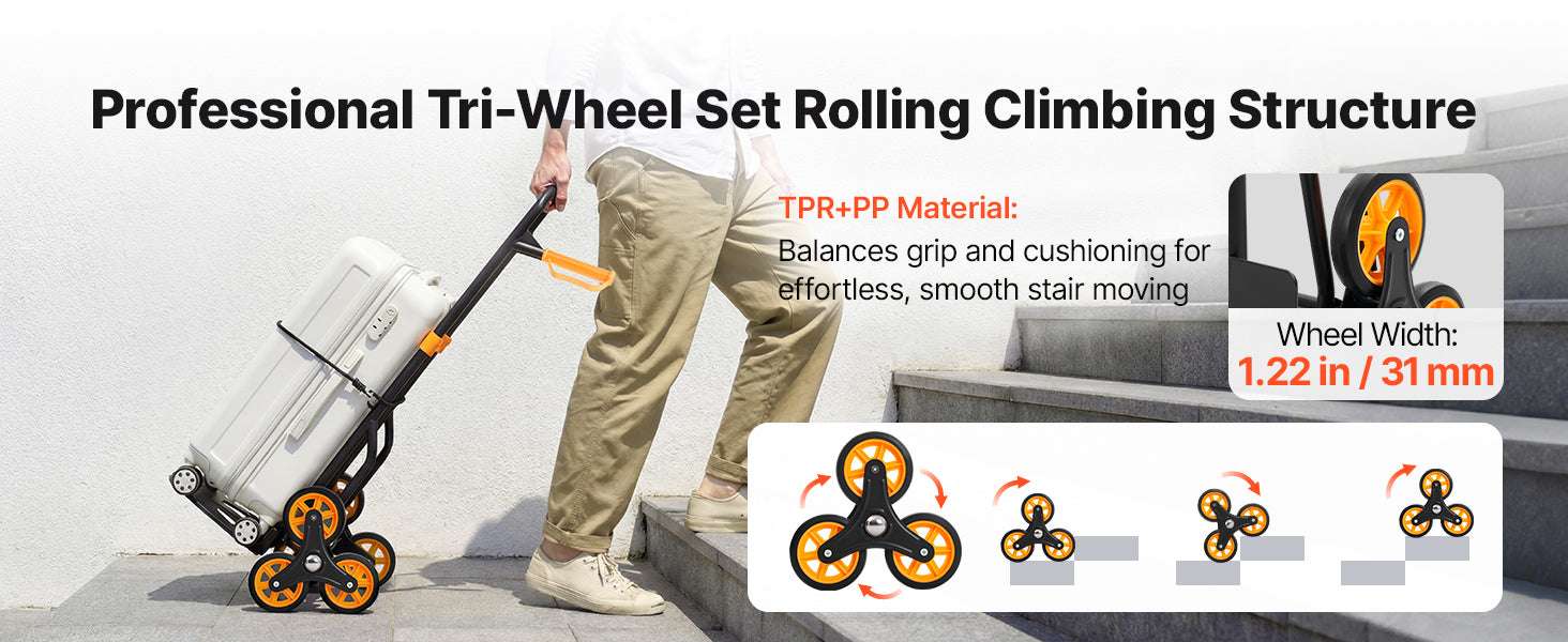 Folding Stair Climbing Hand Truck Dolly 440–770 lbs Capacity-770lbs / United States