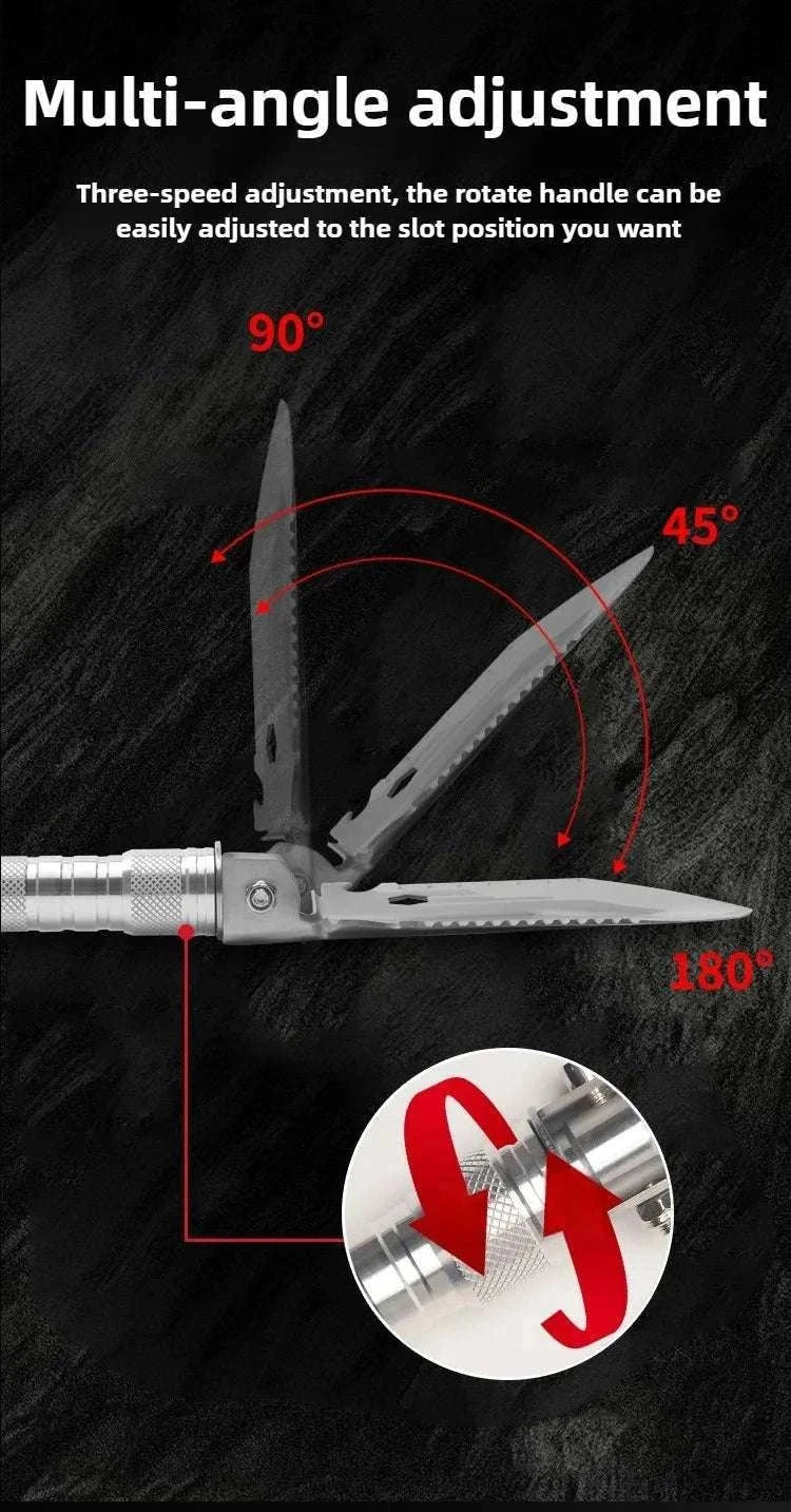 Folding Survival Shovel Multi-Tool for Camping, Hiking & Outdoor Use-4 Section