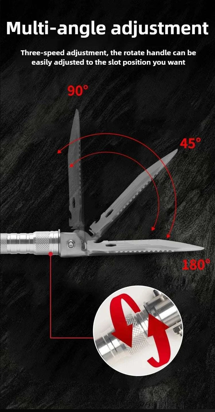 Folding Survival Shovel Multi-Tool for Camping, Hiking & Outdoor Use-4 Section