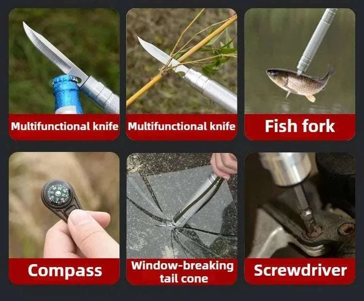 Folding Survival Shovel Multi-Tool for Camping, Hiking & Outdoor Use-4 Section