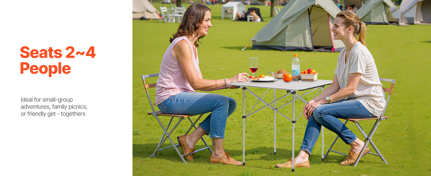SucceBuy 28/36in Folding Camping Table Portable Roll Up Side Tables Lightweight Aluminum Beach Table for Outdoor Picnic Cooking