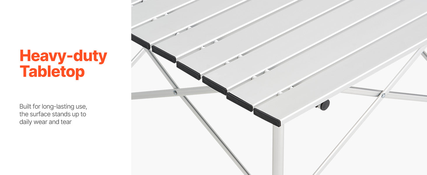SucceBuy 28/36in Folding Camping Table Portable Roll Up Side Tables Lightweight Aluminum Beach Table for Outdoor Picnic Cooking