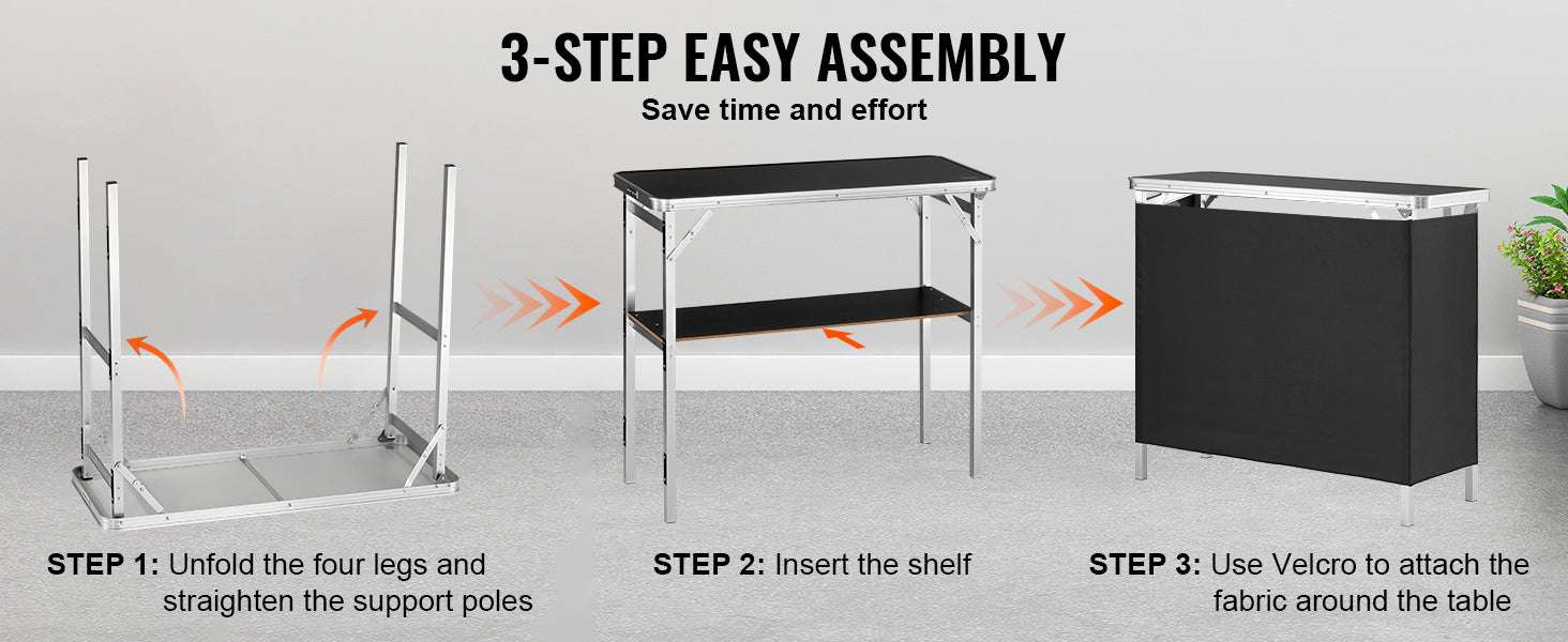 Folding Trade Show Counter Table with Storage Shelf & Carry Bag-more than 55 inch / United States