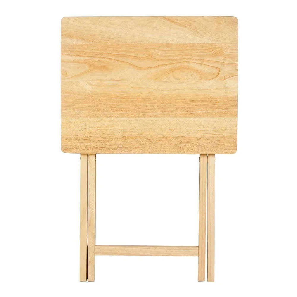 Folding TV Tray Table Solid Wood Portable Compact Space Saving-United States