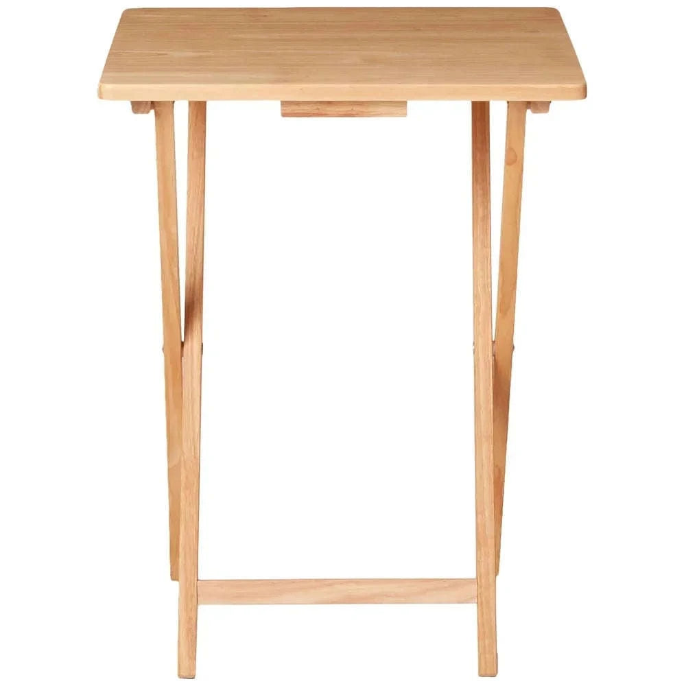 Folding TV Tray Table Solid Wood Portable Compact Space Saving-United States