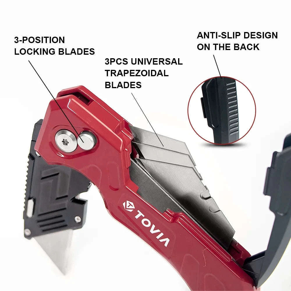 Folding Utility Knife Box Cutter-1 knife 3 blades