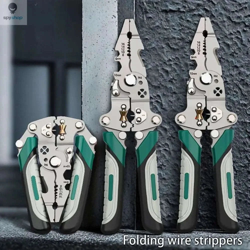 Folding Wire Stripper Pliers – Multi‑Function Tool for Cutting, Crimping and Precision Work-Default Title